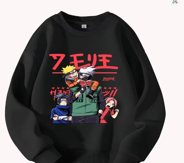 Naruto Anime Kids Hoodie Cute Team 7 Kakashi Naruto Sasuke Sakura