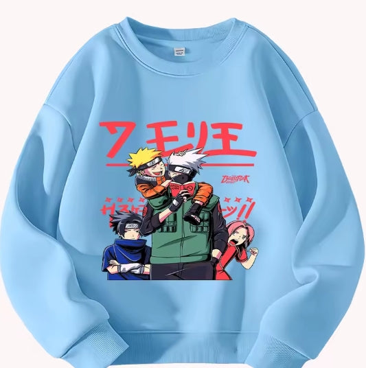 Naruto Anime Kids Hoodie Cute Team 7 Kakashi Naruto Sasuke Sakura