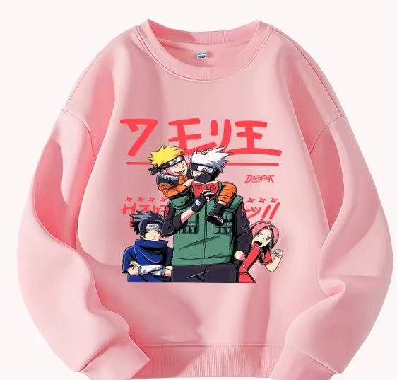Naruto Anime Kids Hoodie Cute Team 7 Kakashi Naruto Sasuke Sakura