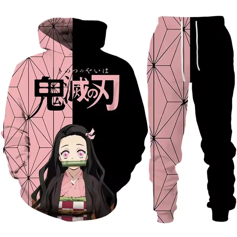 Nezuko Kamado hooded pants sets