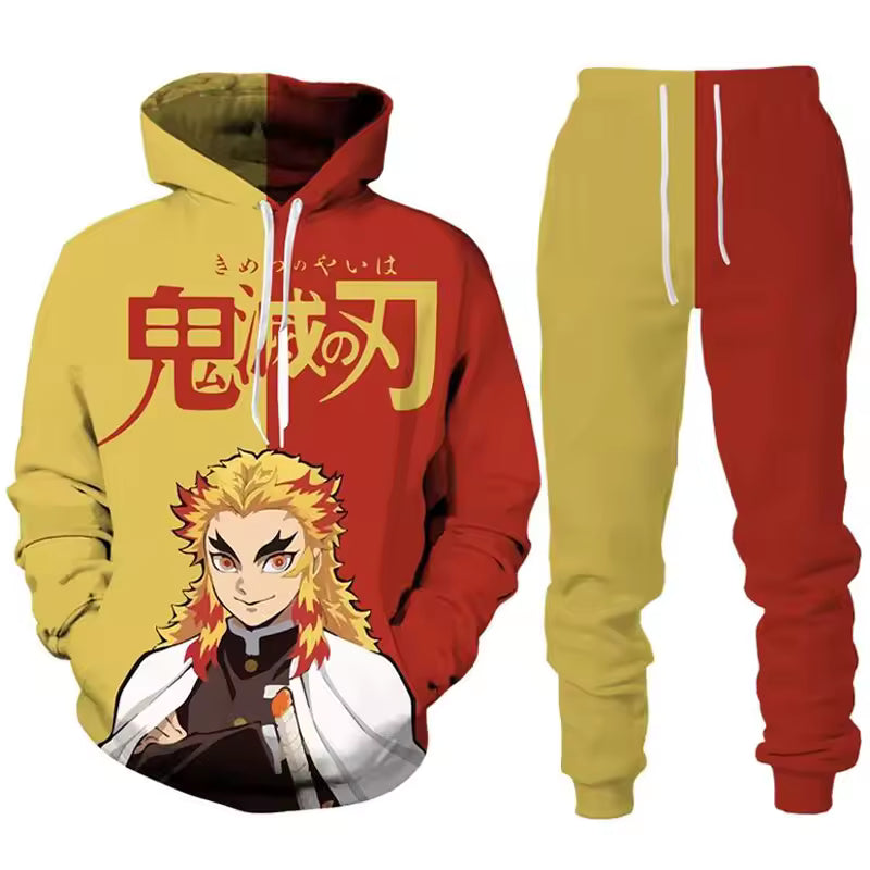 Rengoku hooded pants sets