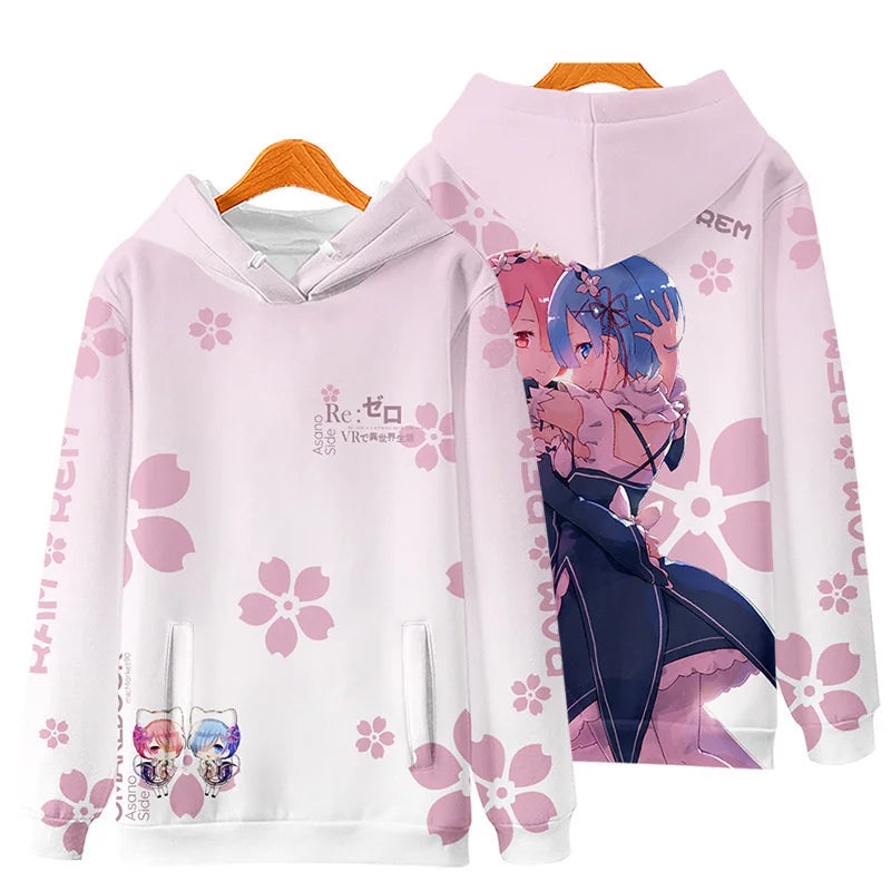 Re:Zero Ram,Rem Cosplay Hoodie